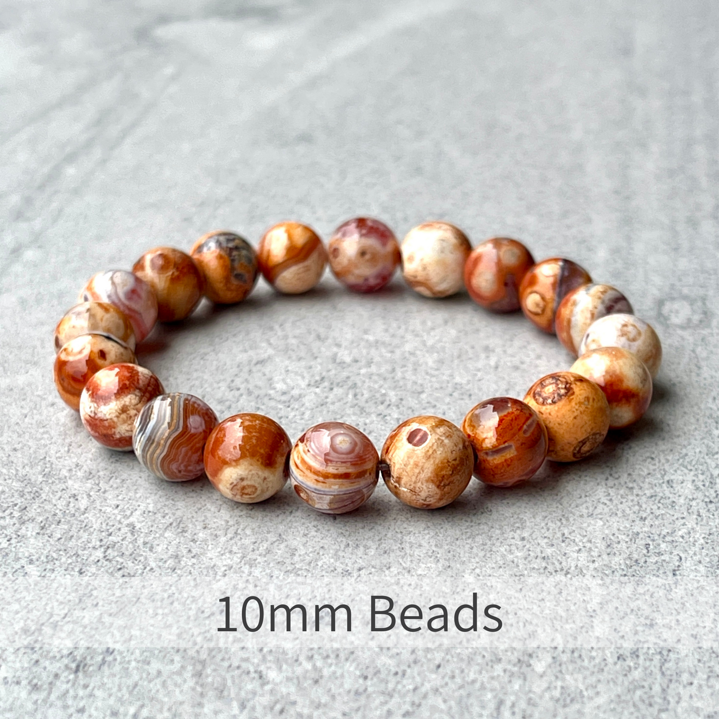 Light Orange Uruguay Agate Beaded Bracelet