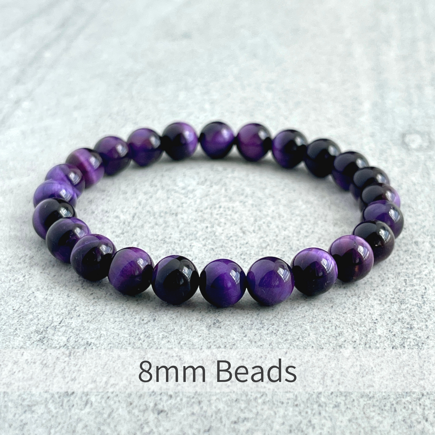 Purple Tiger Eye Beaded Stretch Bracelet