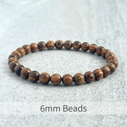 Tiger Skin Sandalwood Stretch Beaded Bracelet