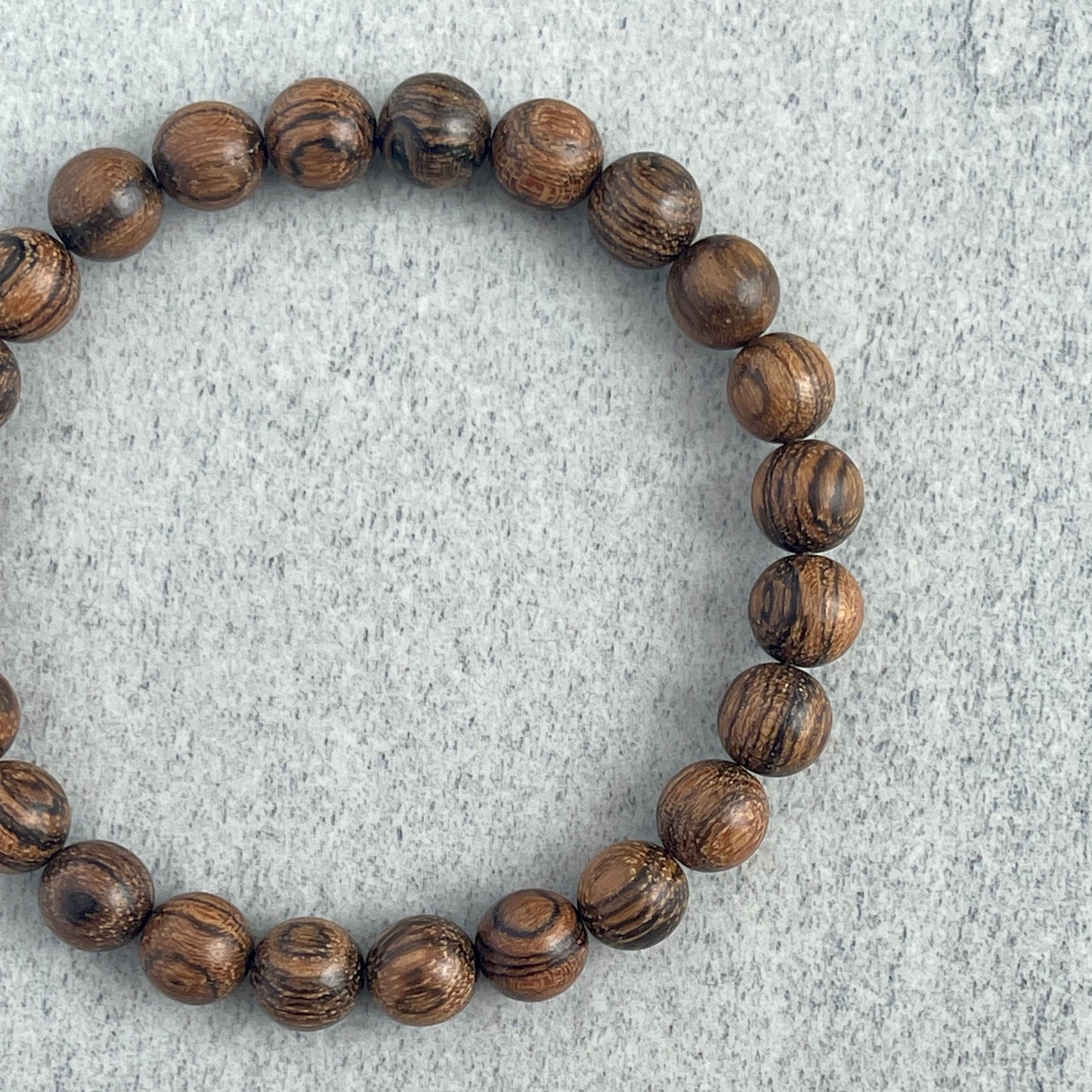 Tiger Skin Sandalwood Stretch Beaded Bracelet