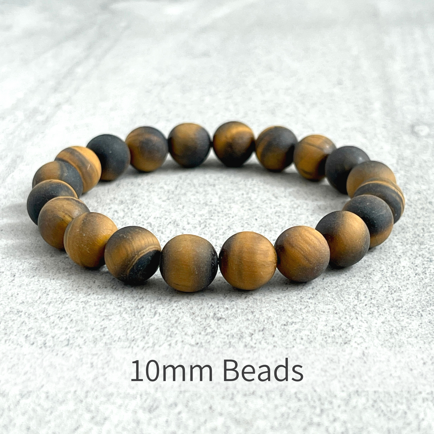 Matte Yellow Tiger Eye Beaded Stretch Bracelet