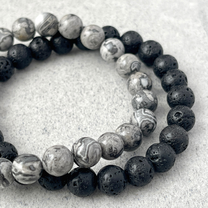 matte onyx bracelet for stylish men