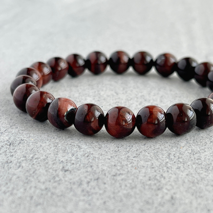 red tiger eye beaded stretch bracelet jewelry