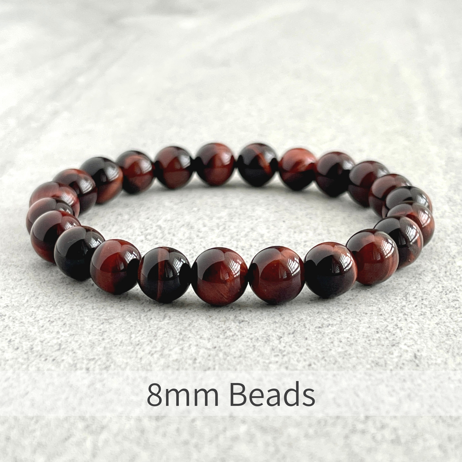 unique red tiger eye beaded stretch bracelet