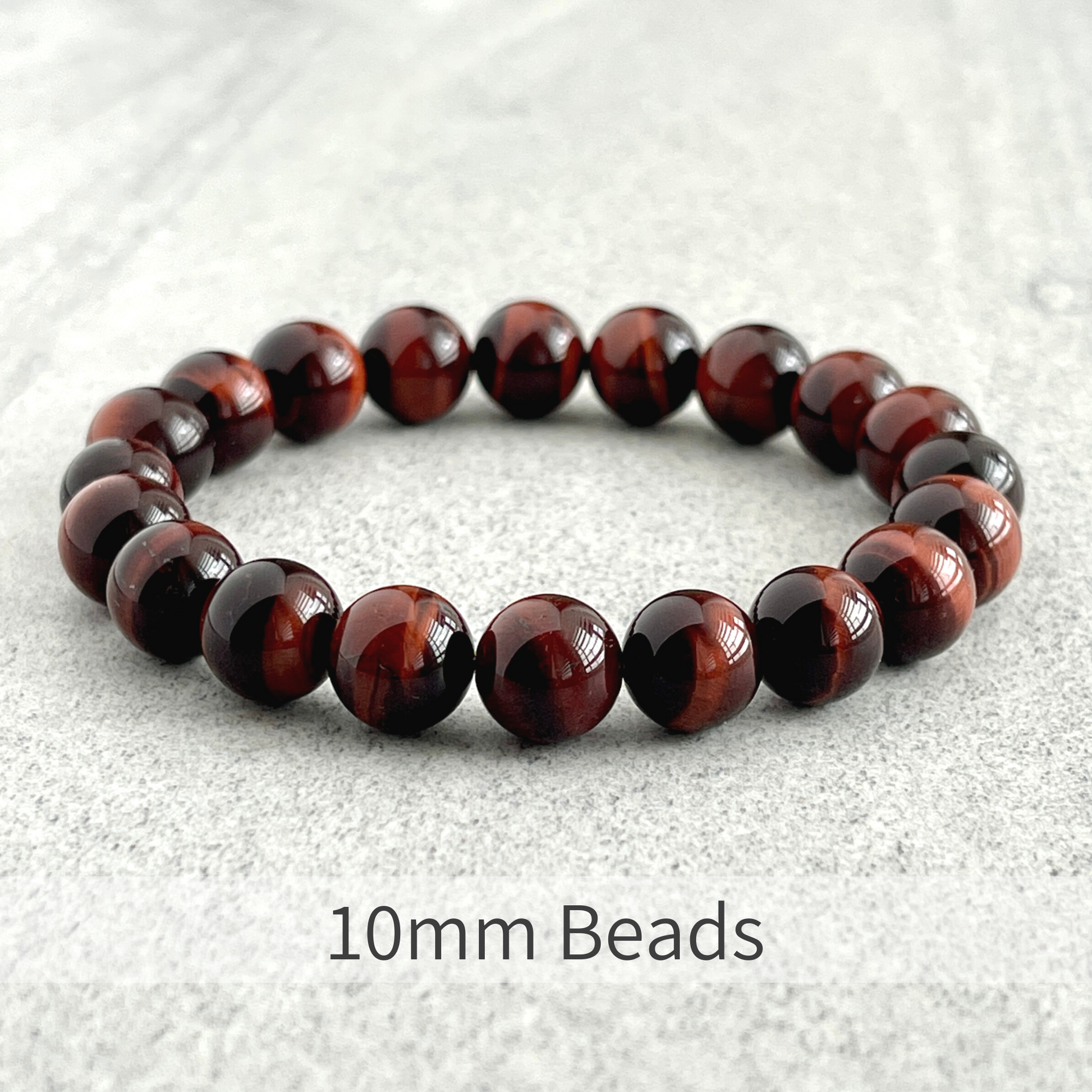 stylish red tiger eye beaded stretch bracelet