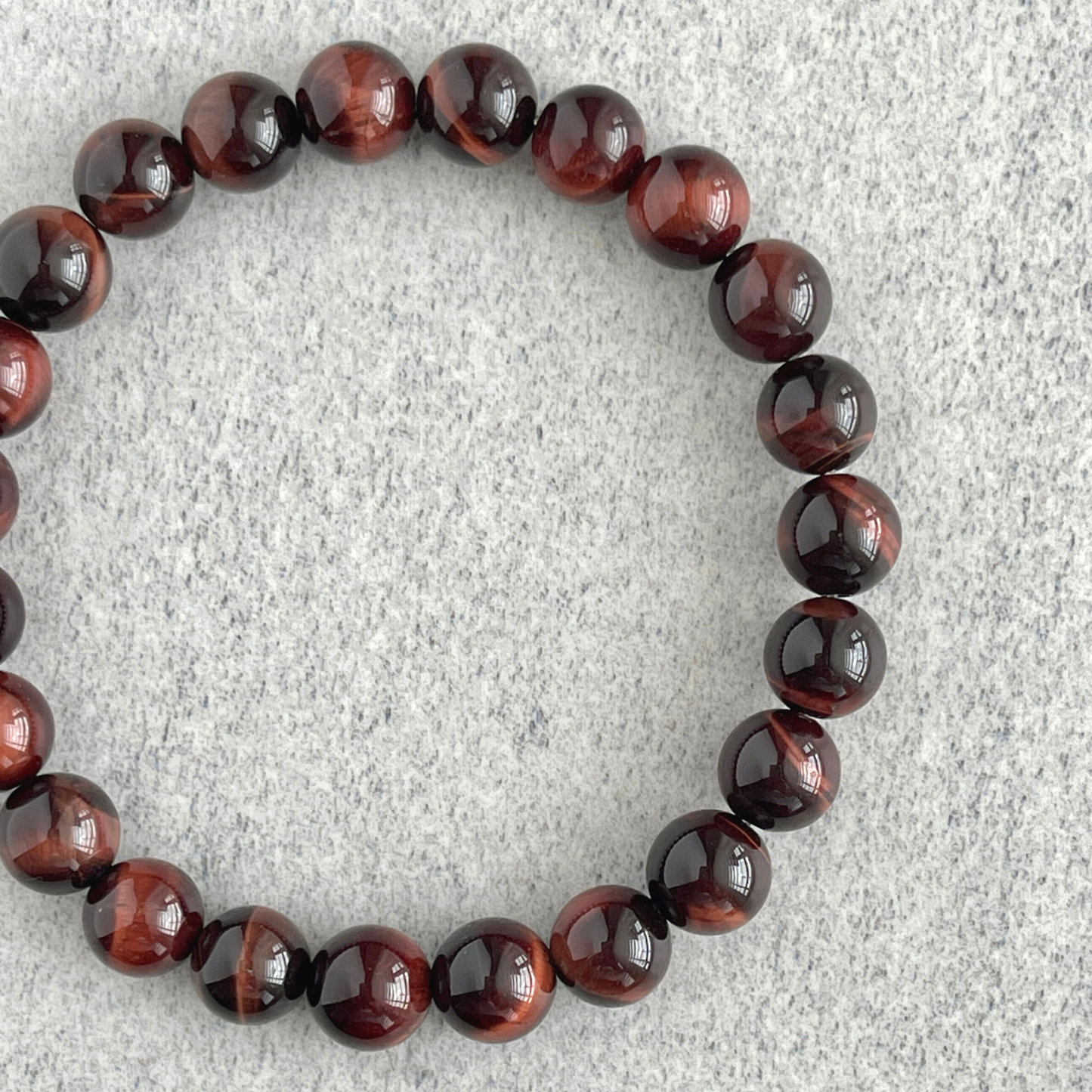 red tiger eye beaded stretch bracelet for special occasions