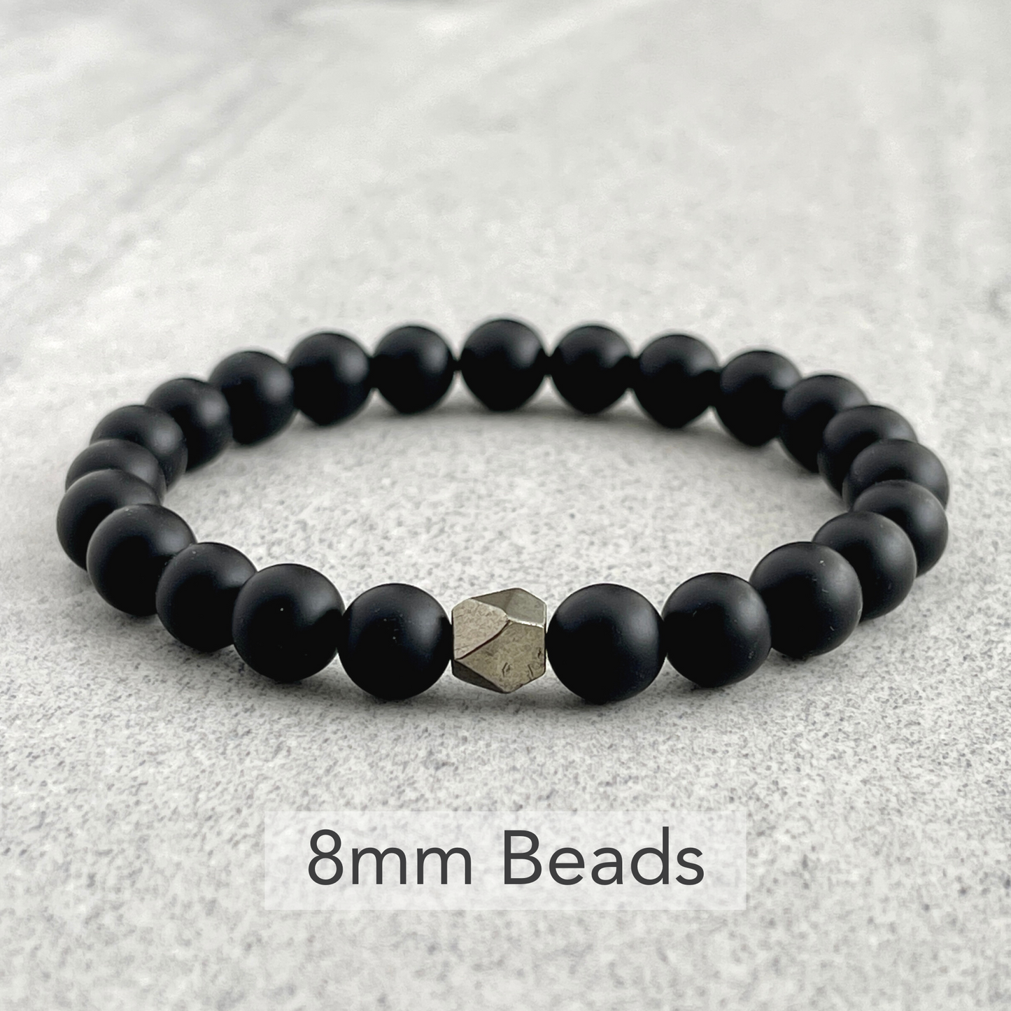 Single Faceted Pyrite Stretch Bracelet for Everyday Wear