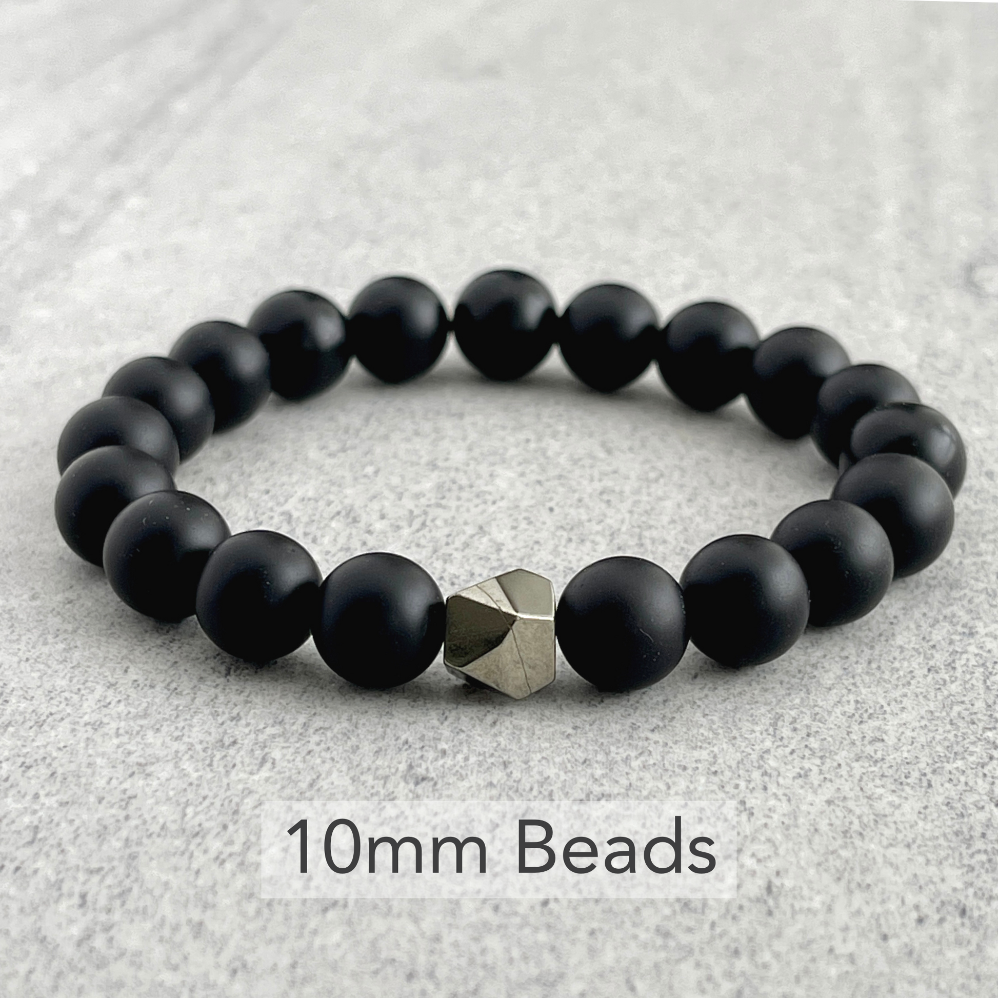 Classic Single Faceted Pyrite Stretch Bracelet