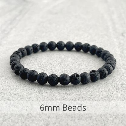 Black Lava Beaded Stretch Bracelet