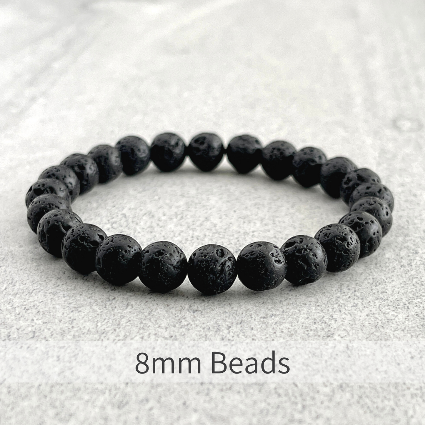 Black Lava Beaded Stretch Bracelet