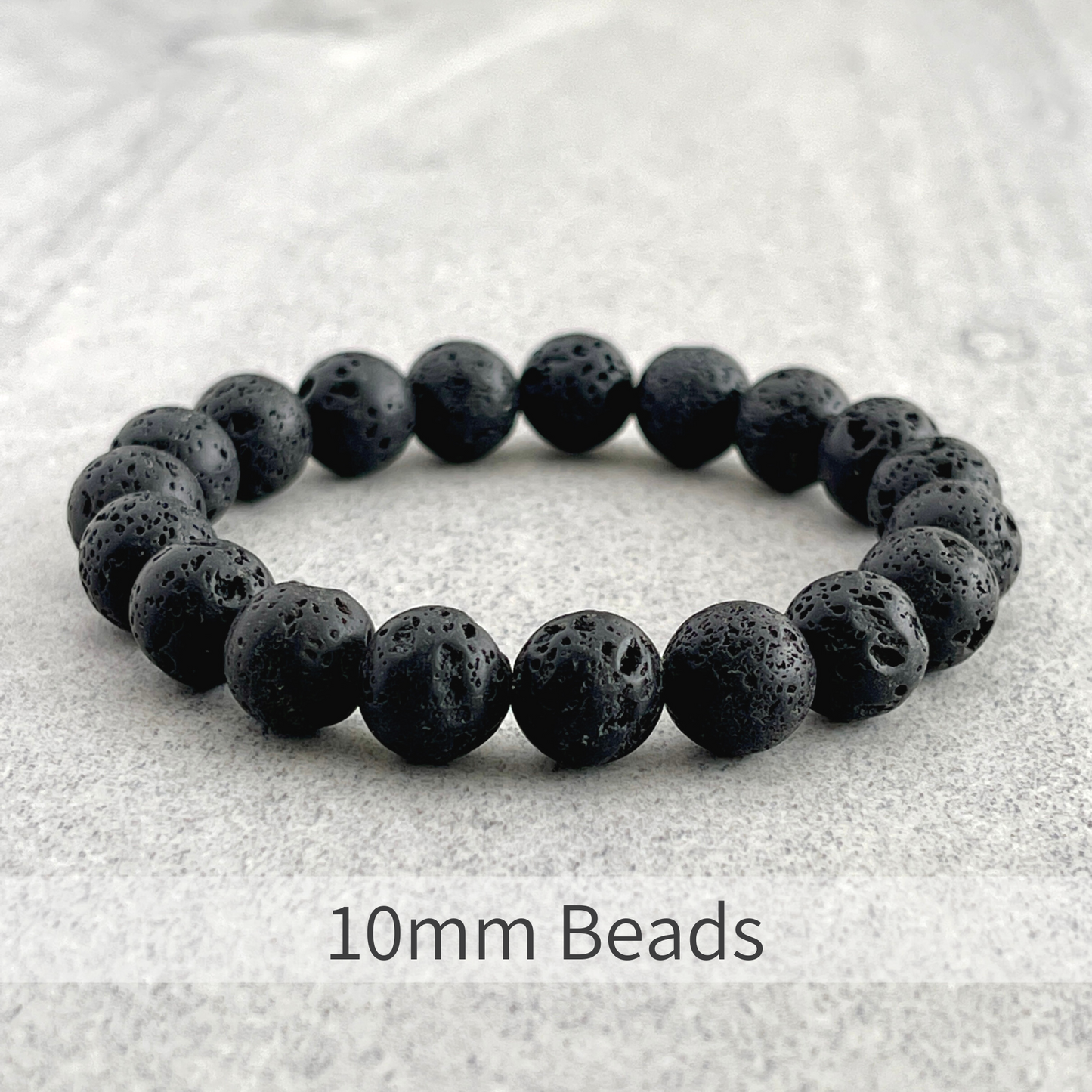 Black Lava Beaded Stretch Bracelet