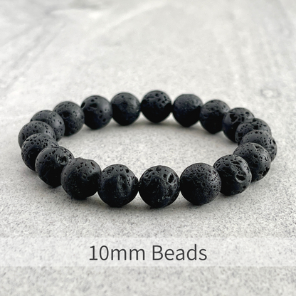 Black Lava Beaded Stretch Bracelet