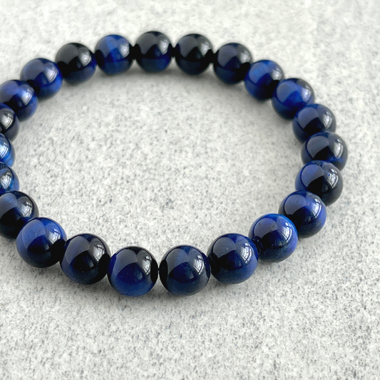 blue tiger eye beaded bracelet