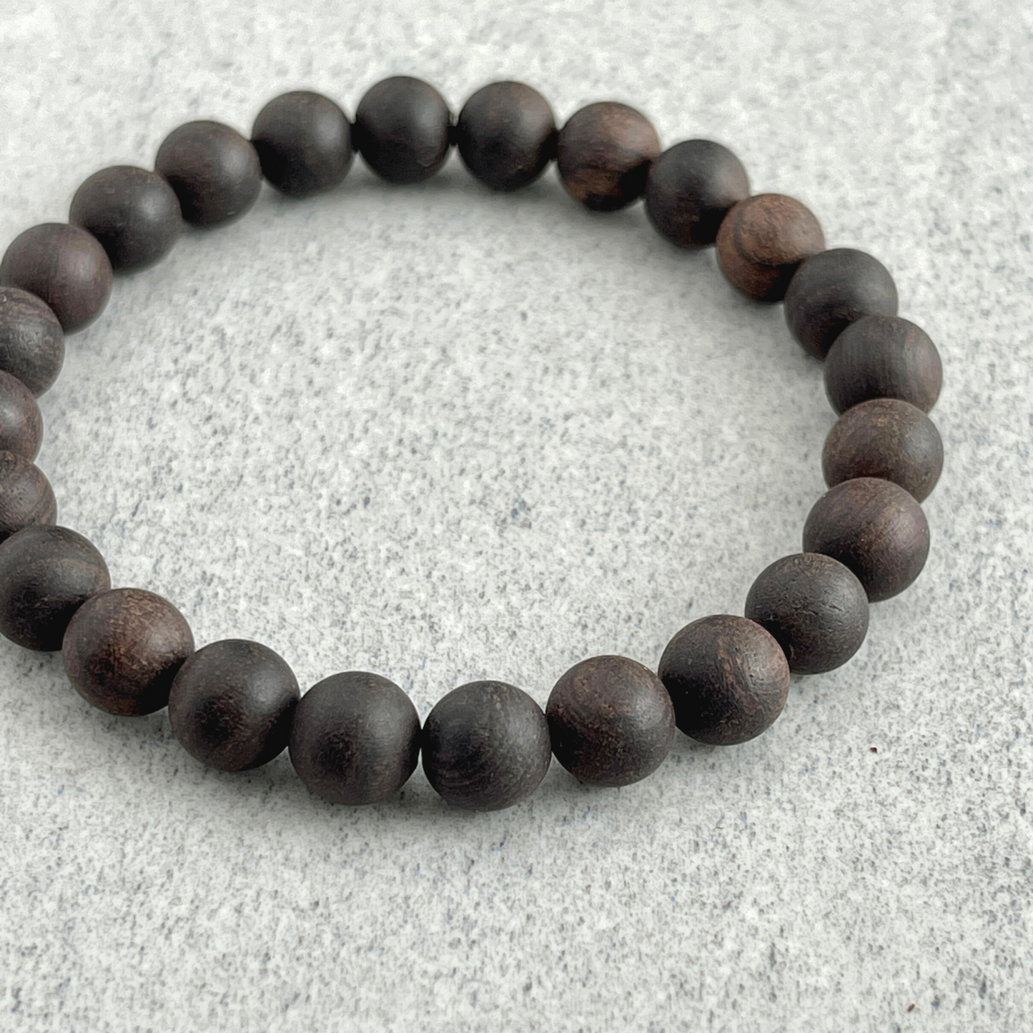 Ebony Blackwood Wooden Stretch Bracelet