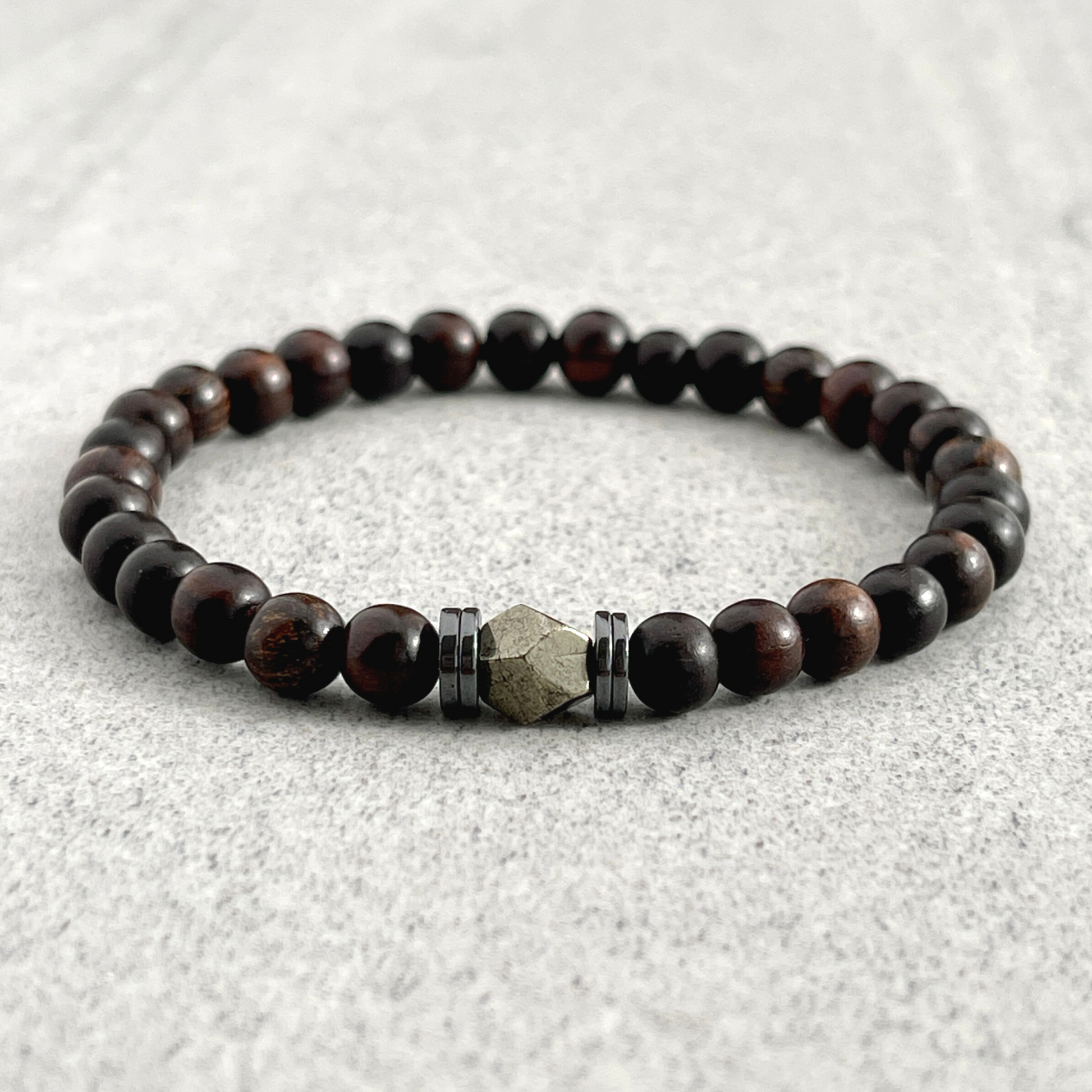 ebony blackwood beaded bracelet for men