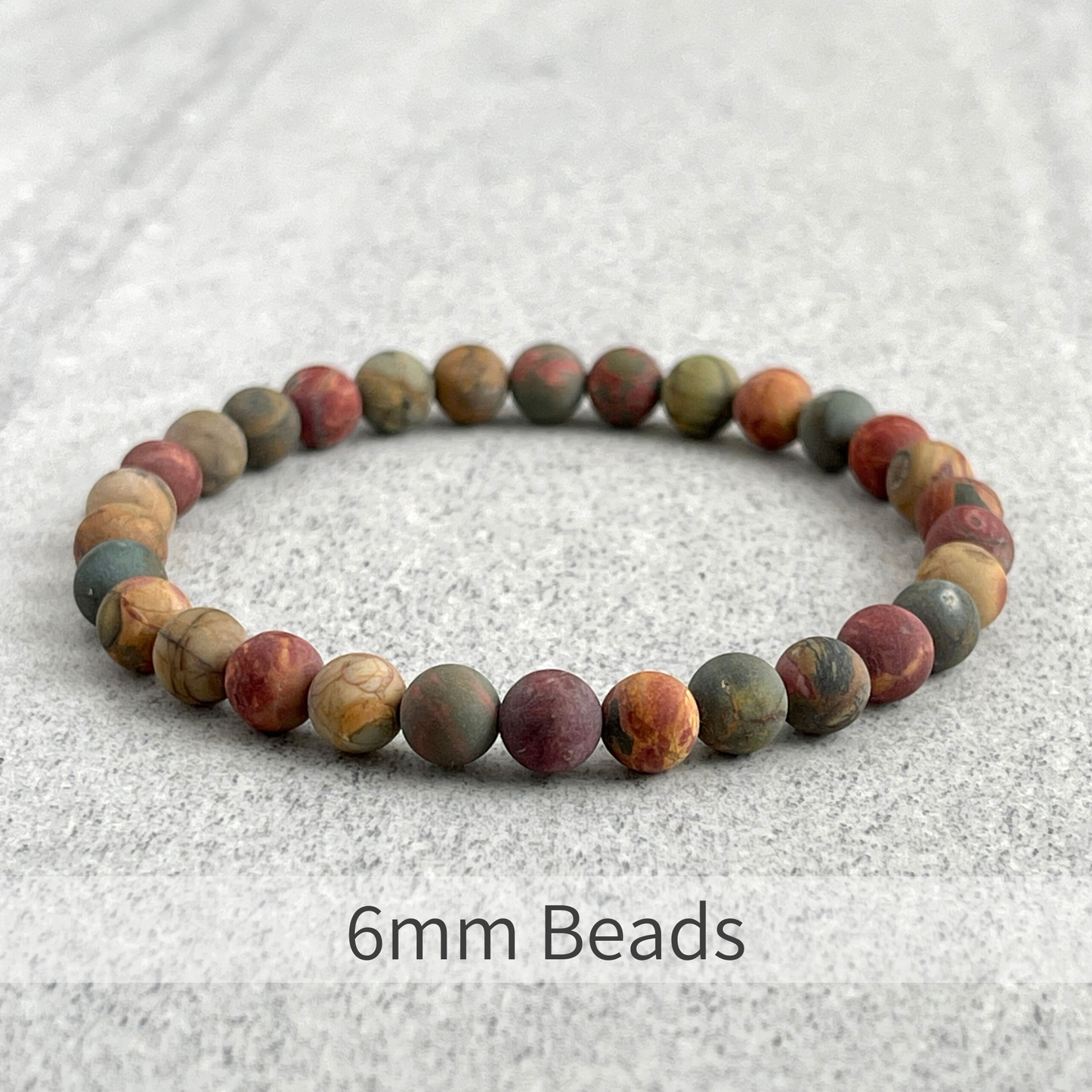 Matte Picasso Jasper Beaded Bracelet