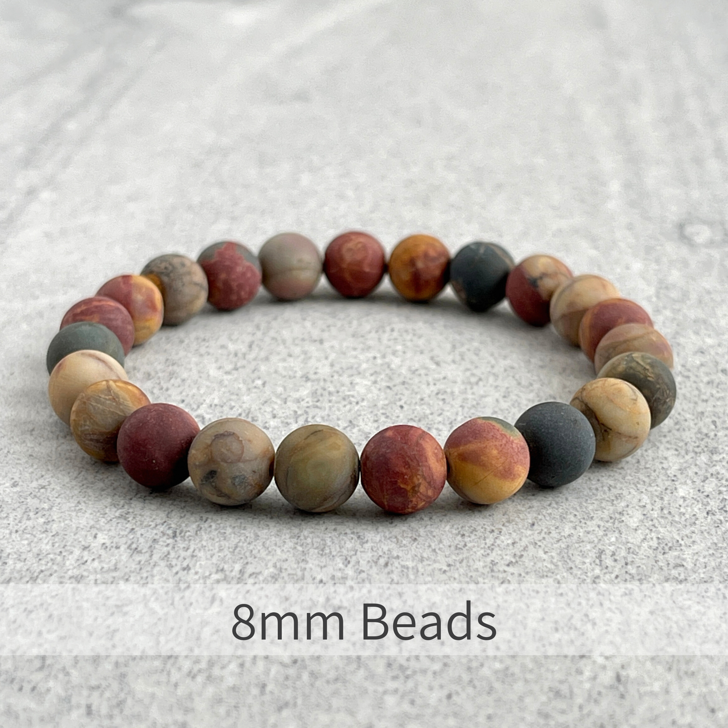 Matte Picasso Jasper Beaded Bracelet