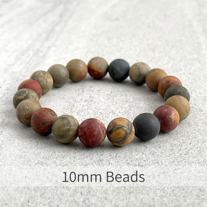 Matte Picasso Jasper Beaded Bracelet