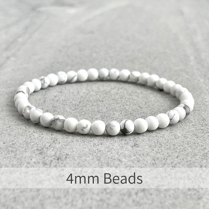 Matte White Howlite Beaded Bracelet