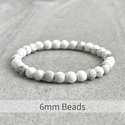 Matte White Howlite Beaded Bracelet