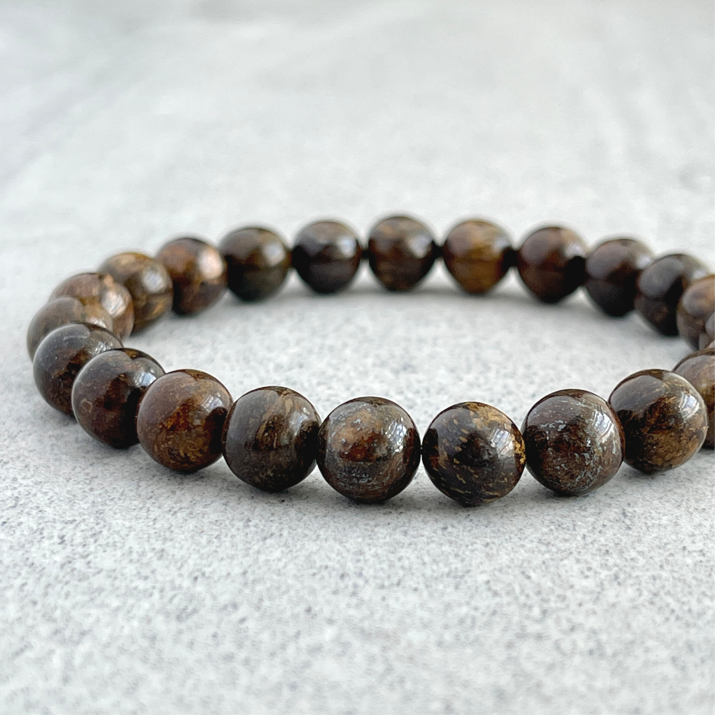 bronzite beaded bracelet for men