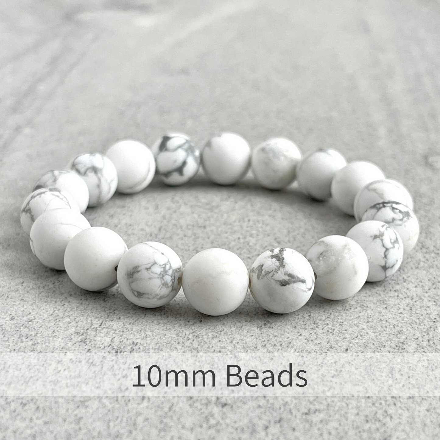 Matte White Howlite Beaded Bracelet