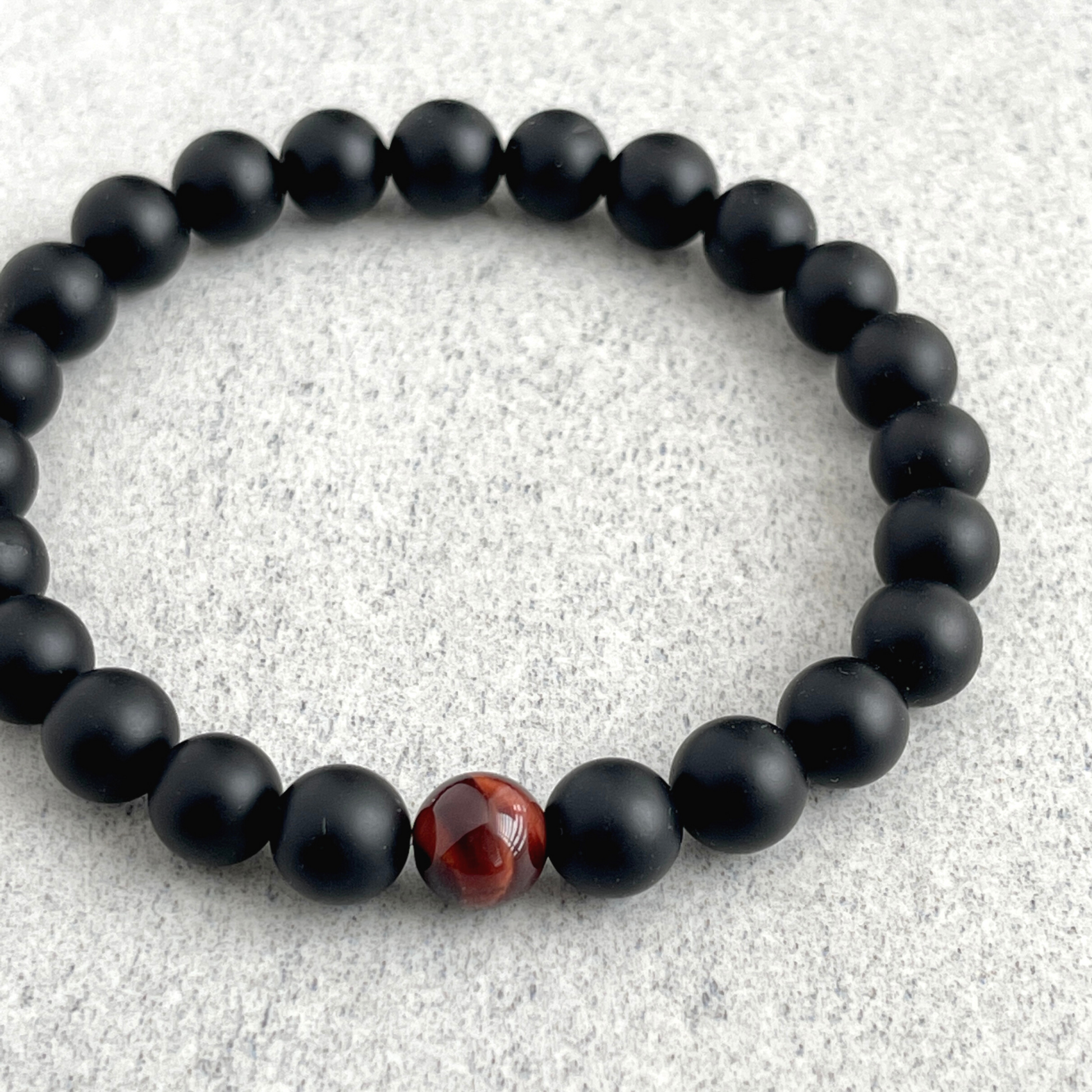 single red tiger eye bracelet for men