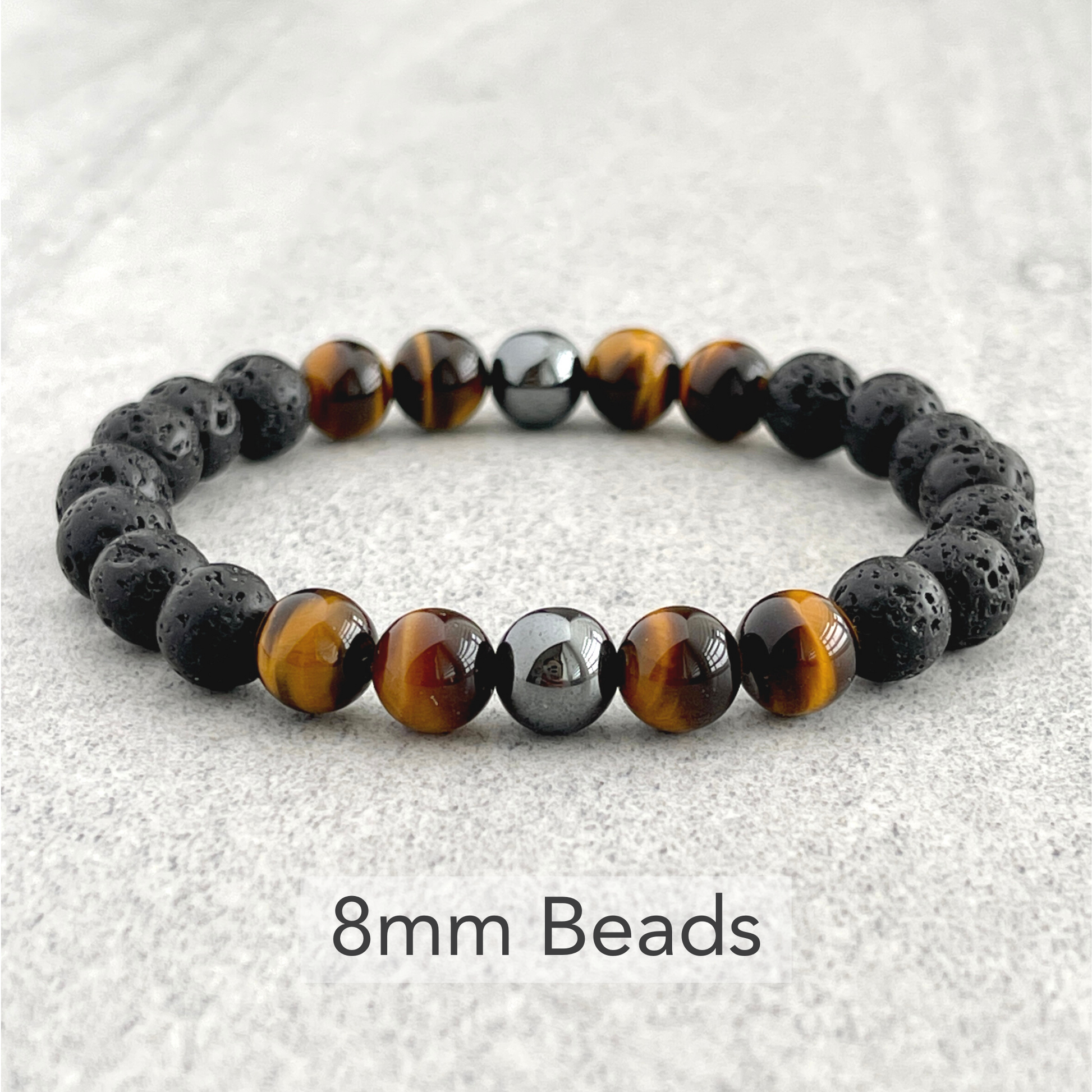 stylish hematite beaded stretch bracelet