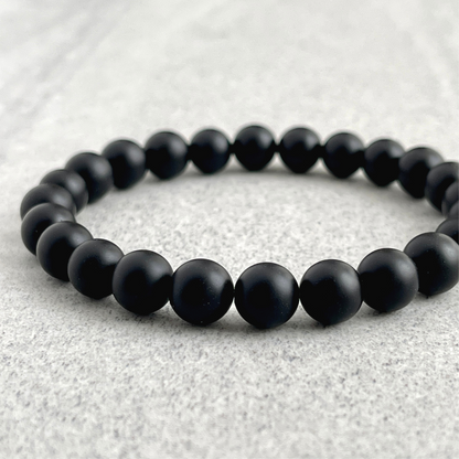 matte onyx beaded bracelet for men