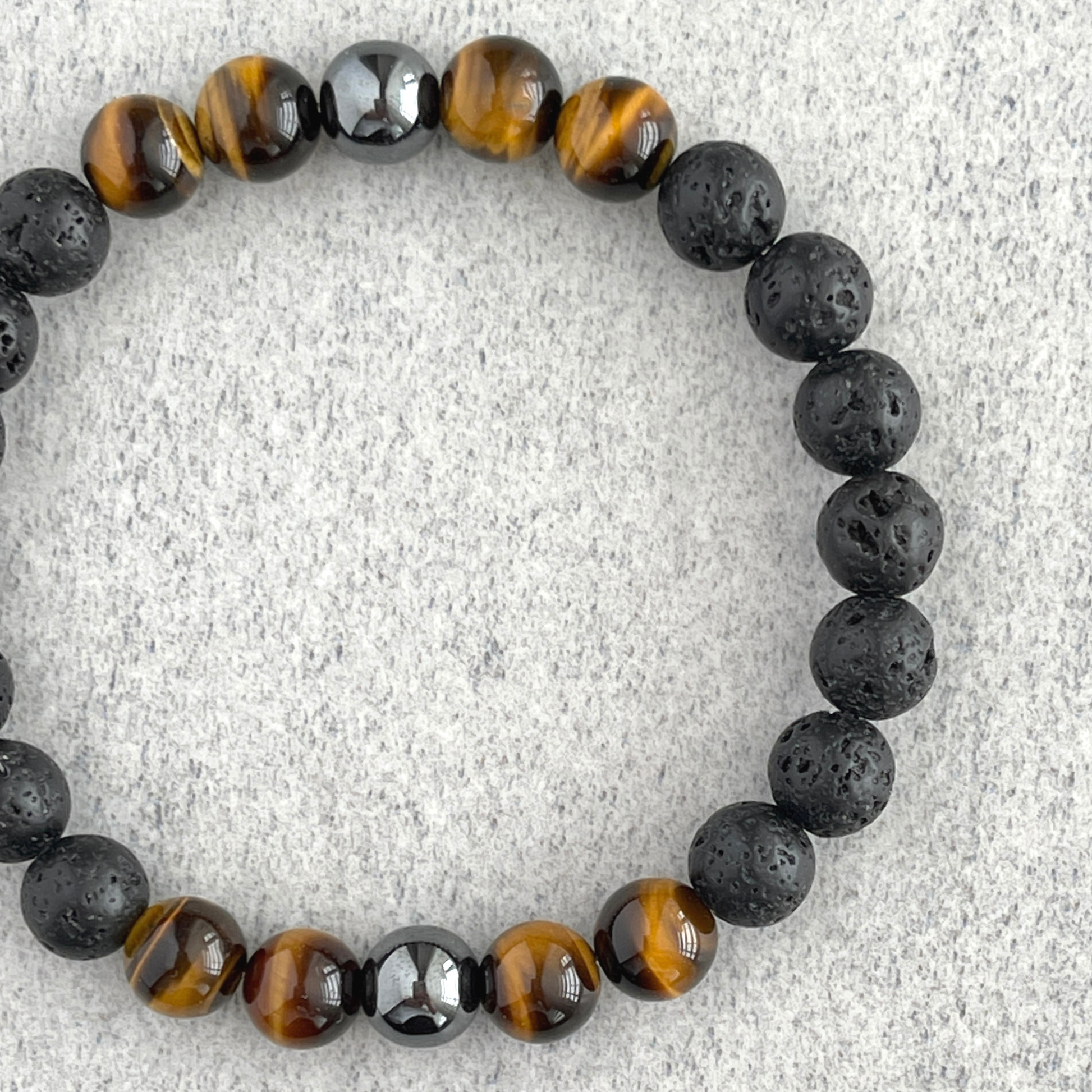 hematite beaded stretch bracelet for everyday wear