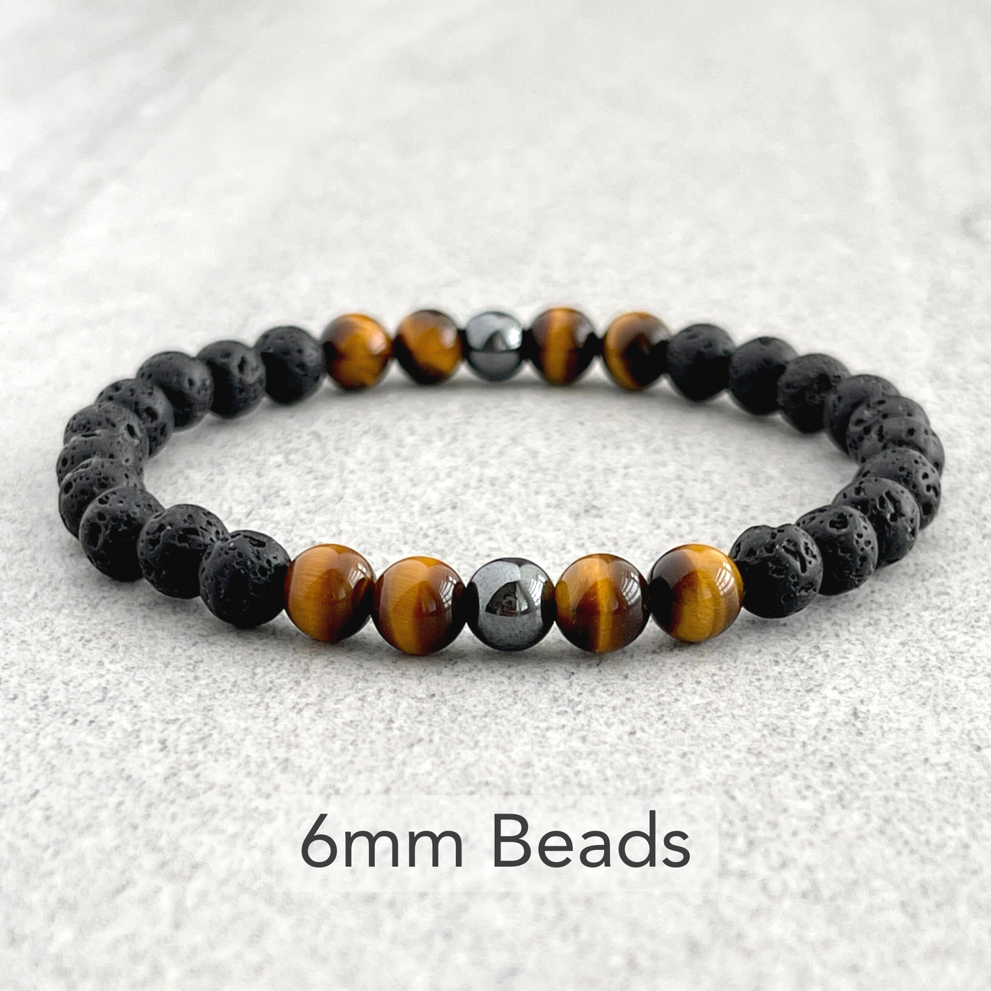 unique hematite beaded stretch bracelet