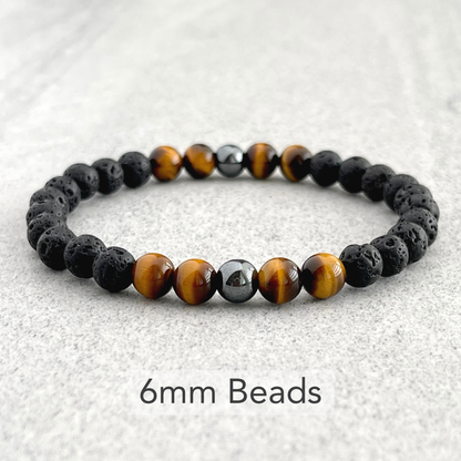 unique hematite beaded stretch bracelet