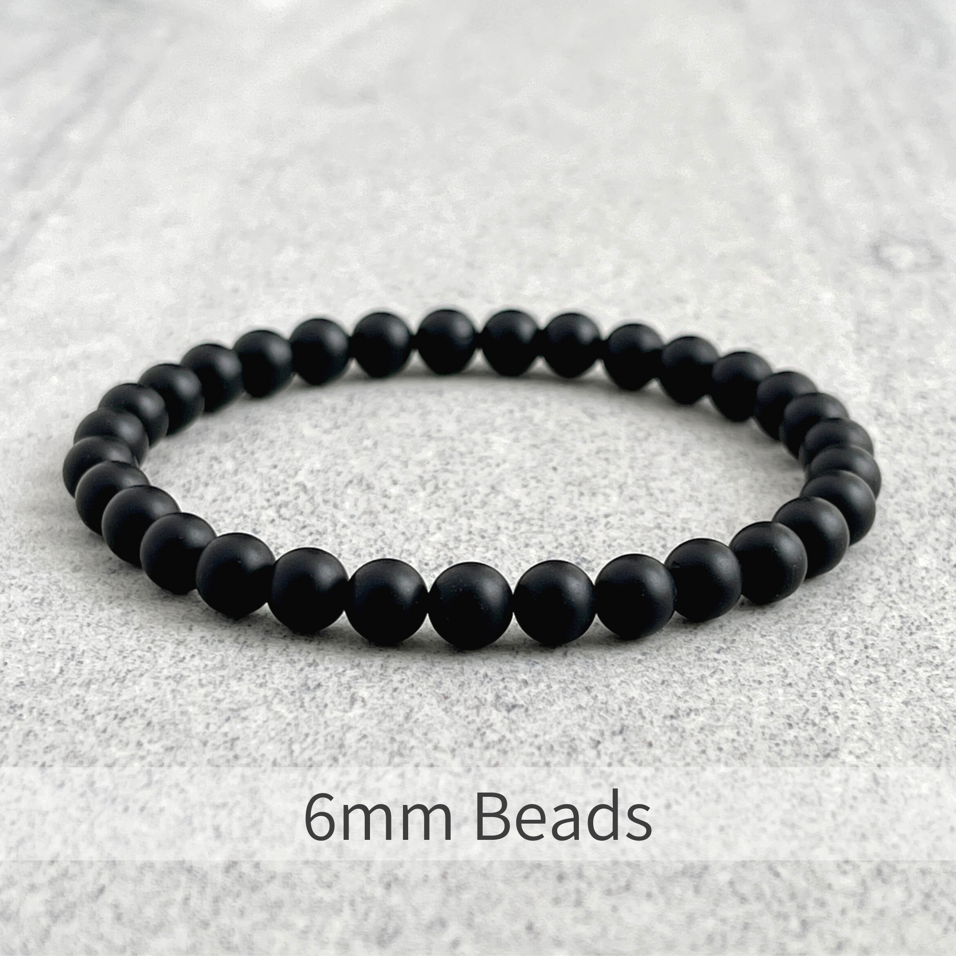 Men's Matte Onyx Beaded Bracelet | Black Gemstone Bead Bracelet
