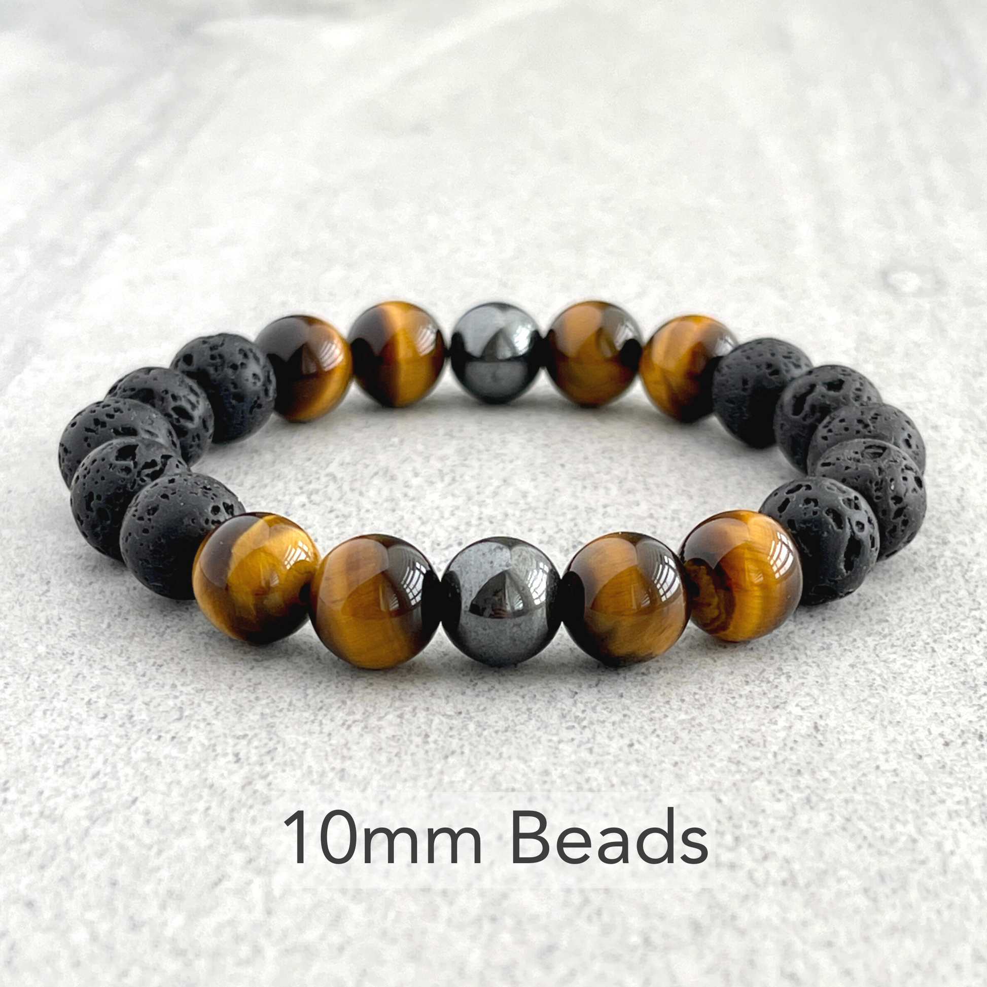 hematite beaded stretch bracelet for guys