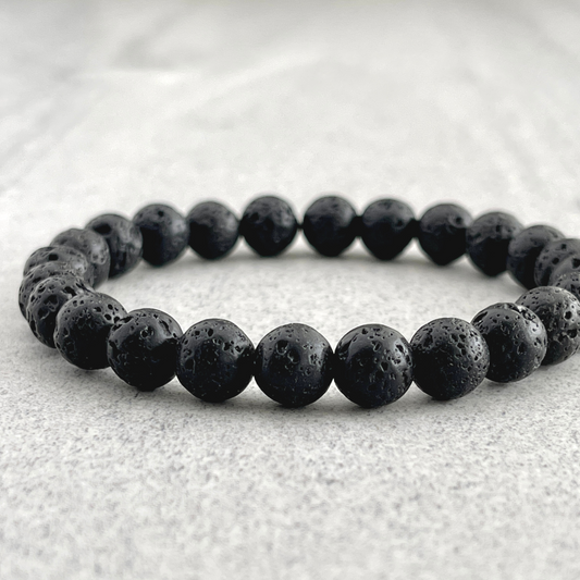 black lava beaded bracelet