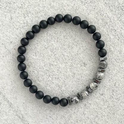 matte onyx beaded bracelet for men