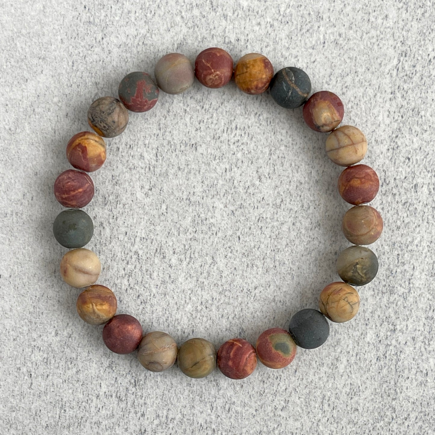 Matte Picasso Jasper Beaded Bracelet