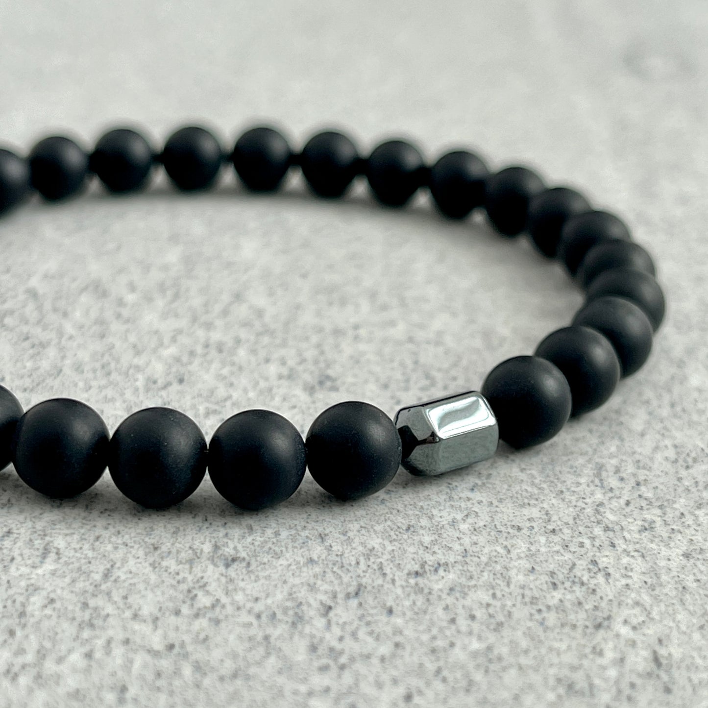 Modern Matte Onyx Beaded Bracelet