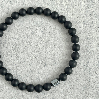 Matte Onyx Beaded Bracelet for Casual Outfits