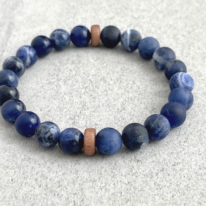 sodalite beaded bracelet for men