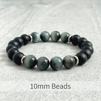 Matte Onyx and Chrysoberyl Stretch Bracelet