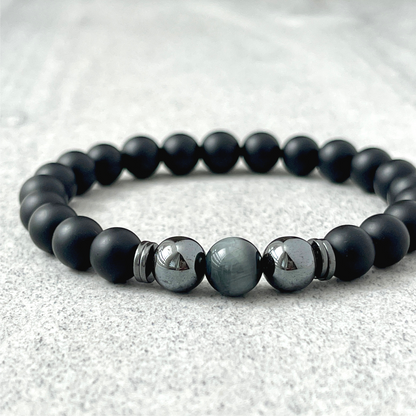 matte onyx beaded bracelet for men