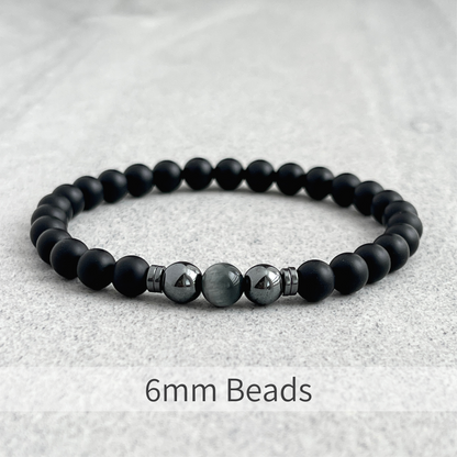 Matte Onyx with Chrysoberyl and Hematite