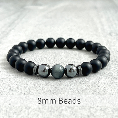 Matte Onyx with Chrysoberyl and Hematite