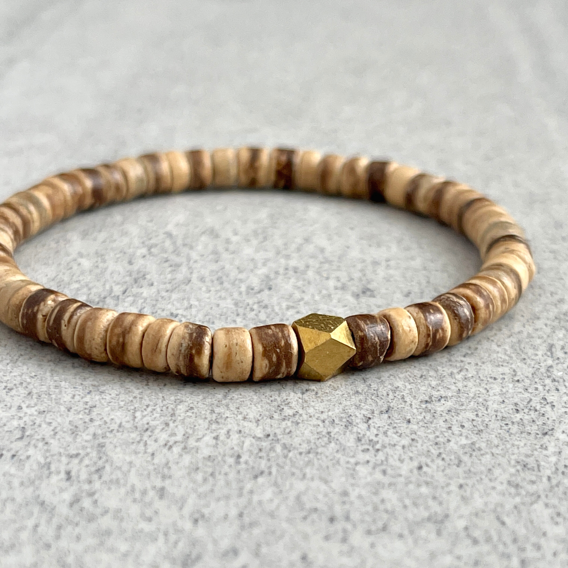 High-Quality Light Brown Coconut Wood Beaded Bracelet