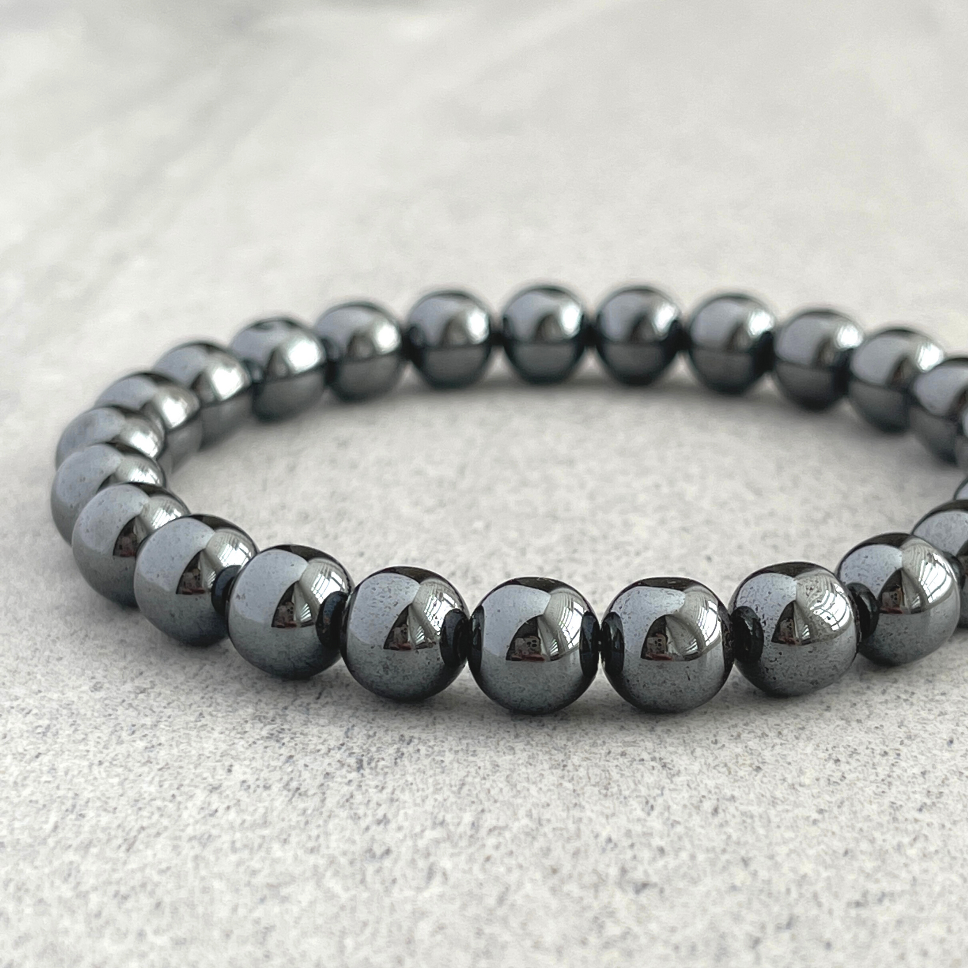 hematite beaded bracelet for men