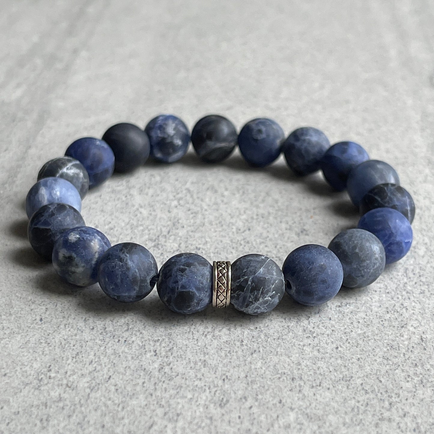 Matte Sodalite Stretch Bracelet for Men