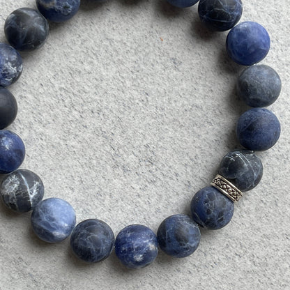 Unique Matte Sodalite Stretch Bracelet