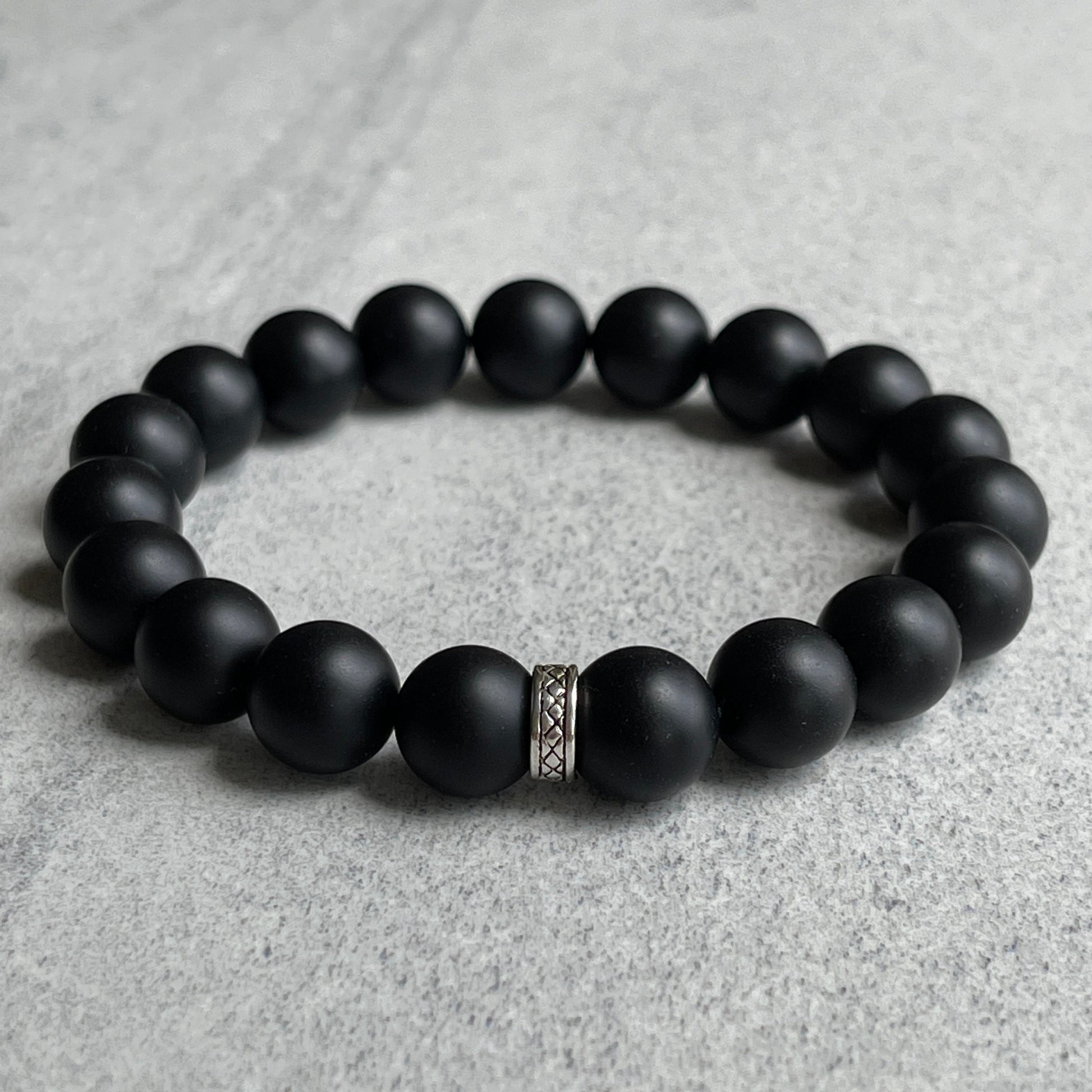 Matte Onyx Stretch Bracelet with Gemstone Beads