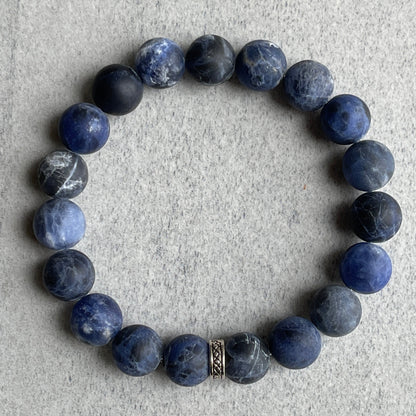 Matte Sodalite Stretch Bracelet for Special Occasions